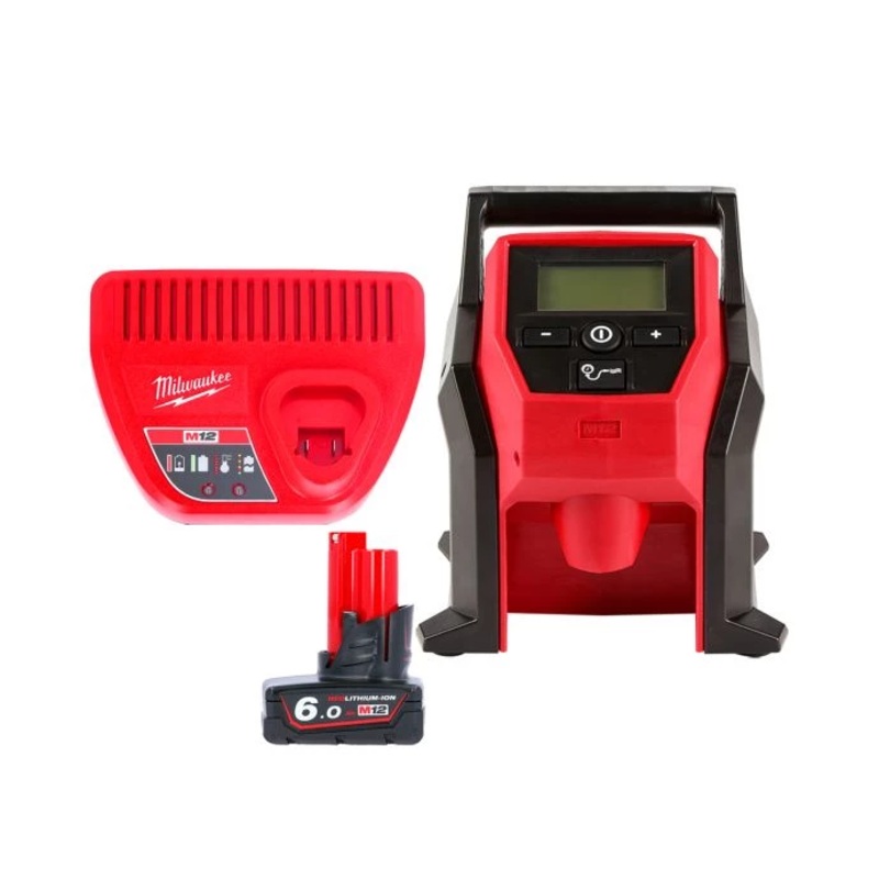 Milwaukee M12BI M12 12V Sub-Compact Inflator With 1 x 6.0Ah Battery & Charger