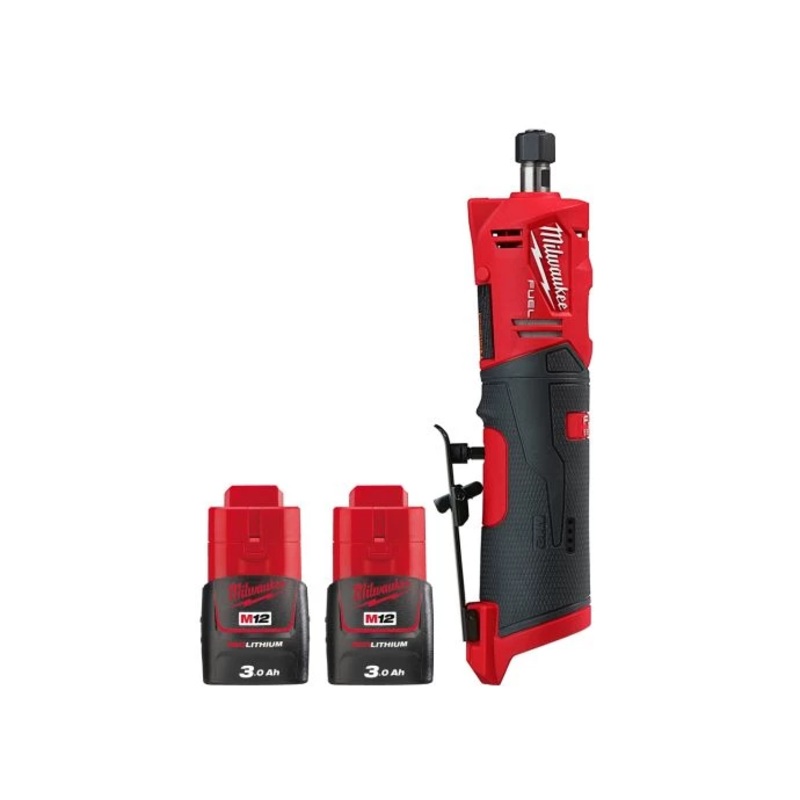 Milwaukee M12FDGS 12V Fuel Cordless Straight Die Grinder With 2 x 3.0Ah Batteries