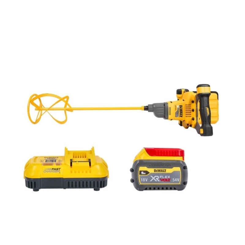 DeWalt DCD240 54V XR Brushless Cordless FlexVolt Plaster Paddle Mixer With 1 x 6.0Ah Battery & Charger