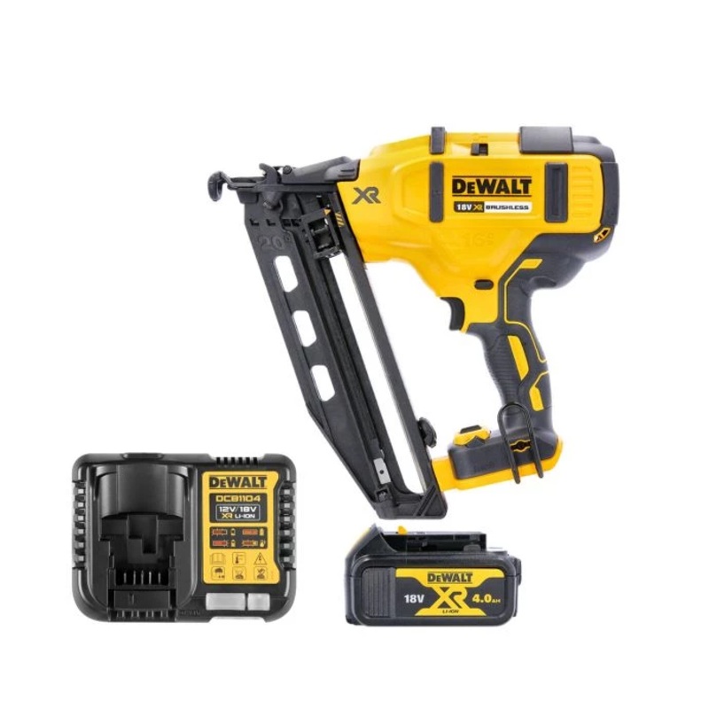 DeWalt DCN660 18V XR Cordless Brushless 60mm Second Fix Finishing Nailer With 1 x 4.0Ah Battery & Charger