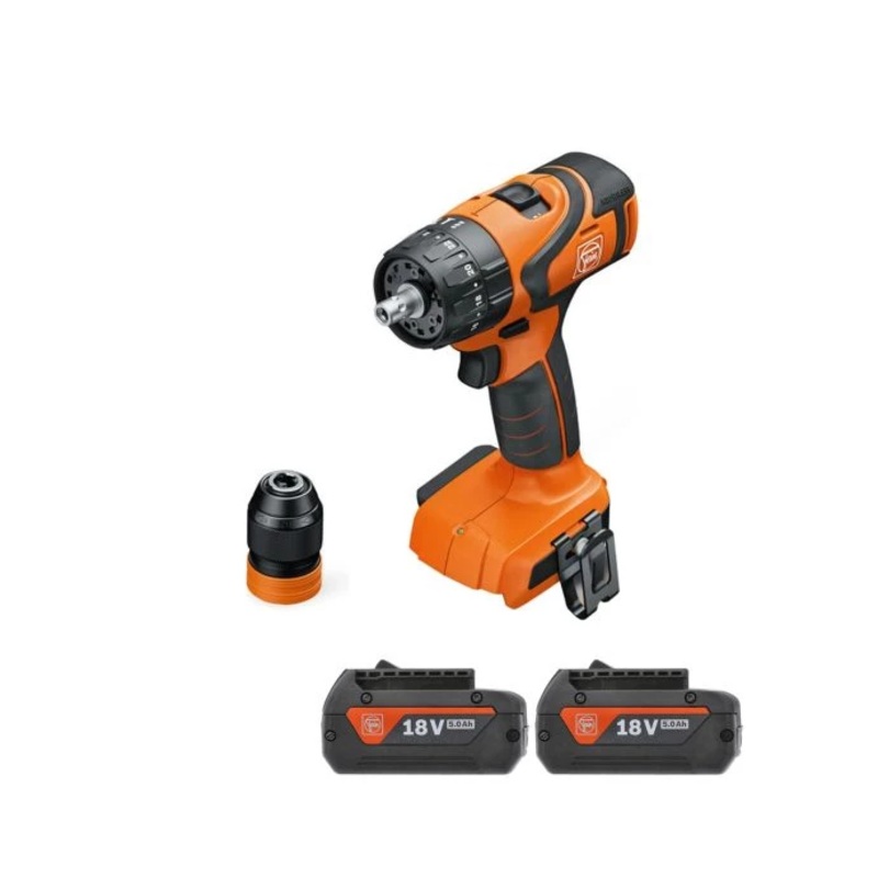 Fein ASB 18 Q AS Cordless Brushless 2 Speed Combi Drill With 2 x 5Ah Batteries