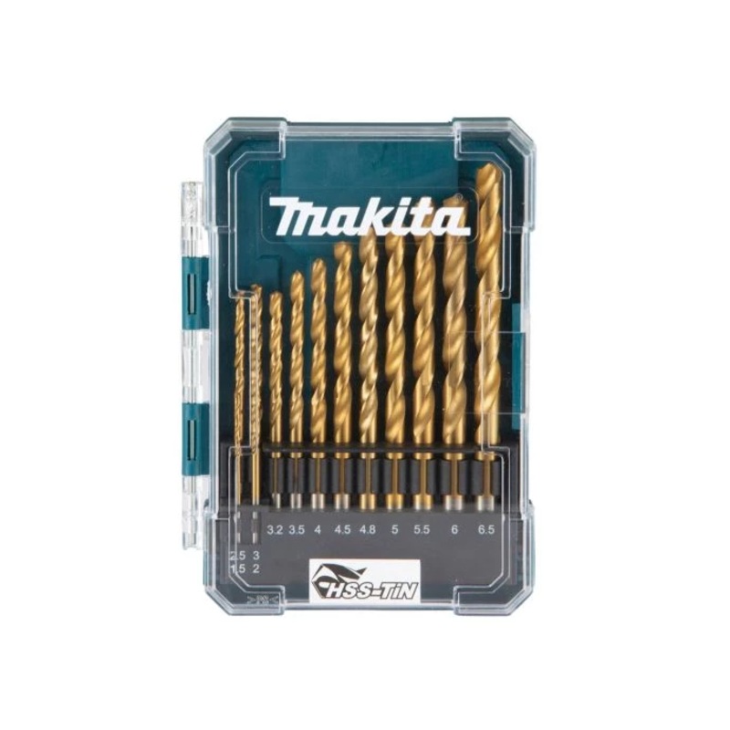 Makita D-72855 13 Piece Straight Shank HSS-TIN Drill Bit Set