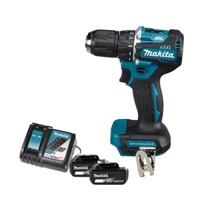 Makita Driver Drill DDF487Z 18V LXT Cordless 1/2″ 2-Speed Keyless Chuck Max 40Nm With 2 x 6.0Ah Batteries & Charger
