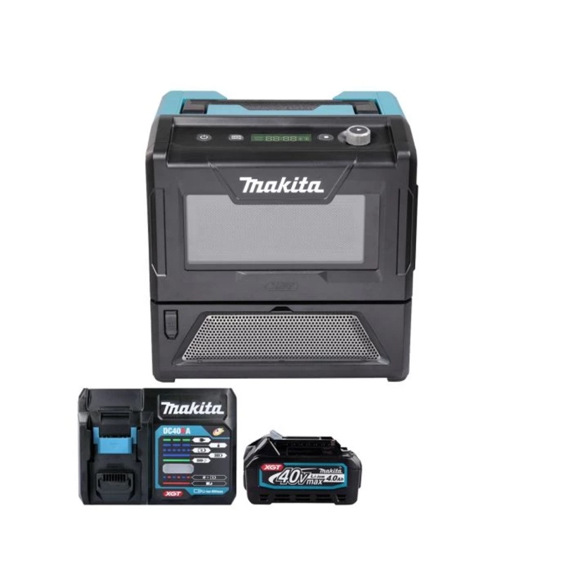 Makita Microwave MW001GZ 40V Max XGT Cordless 8L 500W With 1 x 4.0Ah Battery & Charger