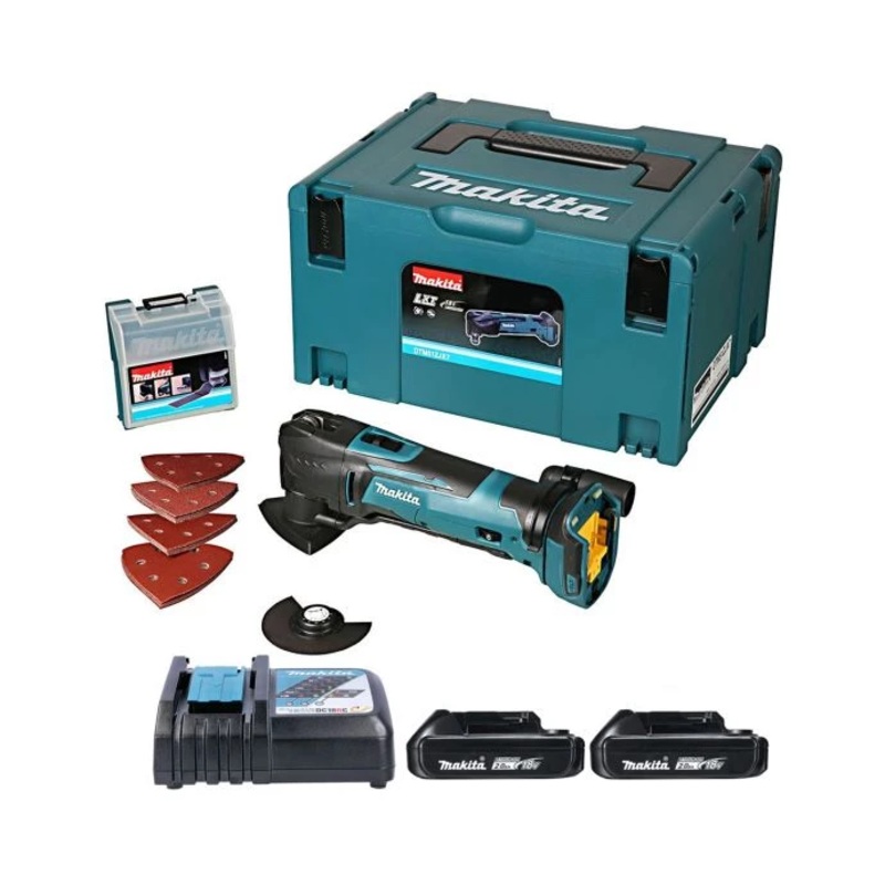 Makita Multi Tool DTM51ZJX7 18V LXT Cordless With 23 Piece Accessory Set, 2 x 2.0Ah Batteries, Charger & Type 3 Case