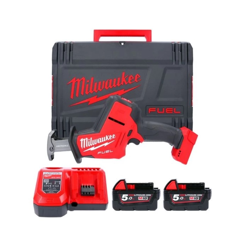Milwaukee M18FHZ KIT26 18V Fuel Hackzall Reciprocating Saw With 2 x 5.0Ah Batteries, Charger & Carry Case