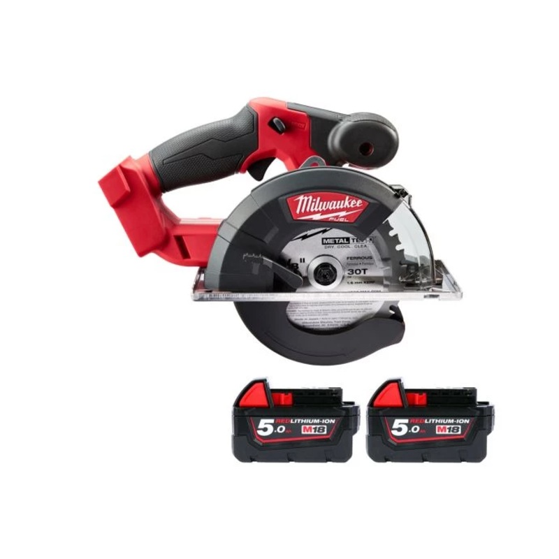 Milwaukee M18FMCS 18V Cordless FUEL 150mm Metal Circular Saw With 2 x 5.0Ah Batteries