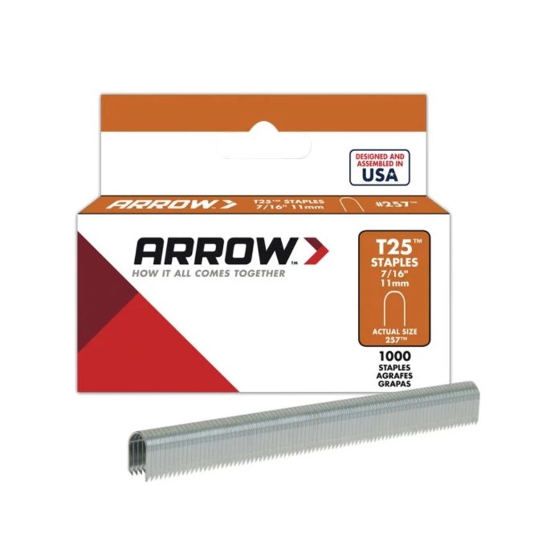 Arrow T25 Staples 11mm (7/16in) (Box 1000)