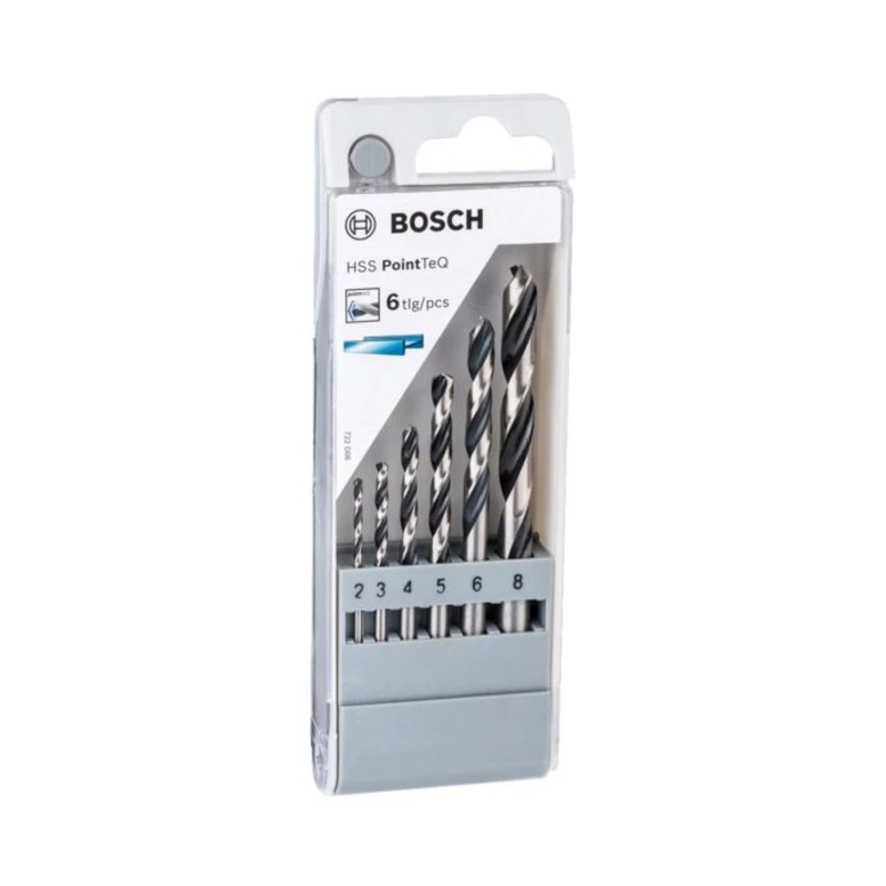 Bosch 2608577346 6 Piece Metal Point TeQ Twist HSS Drill Bit Set