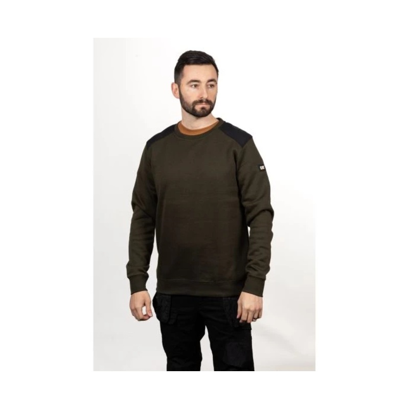 Caterpillar Essentials Crewneck Sweatshirt – Size: L Colour: Army Moss