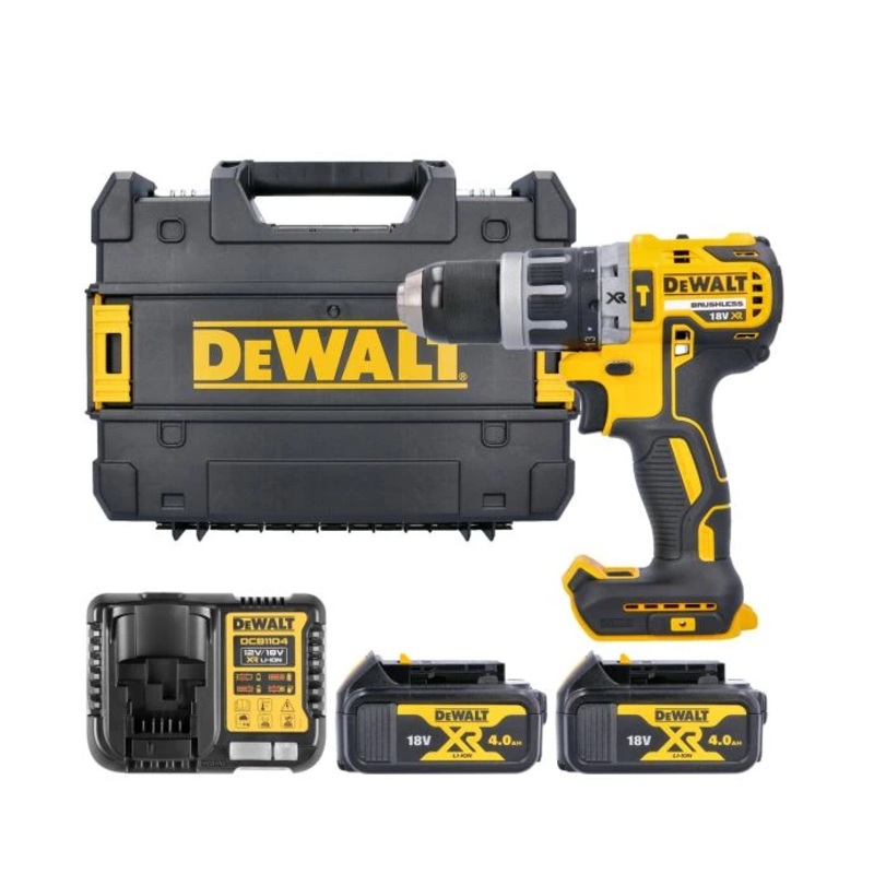 DeWalt DCD796 18V XR Brushless Combi Drill With 2 x 4.0Ah Batteries, Charger & Case