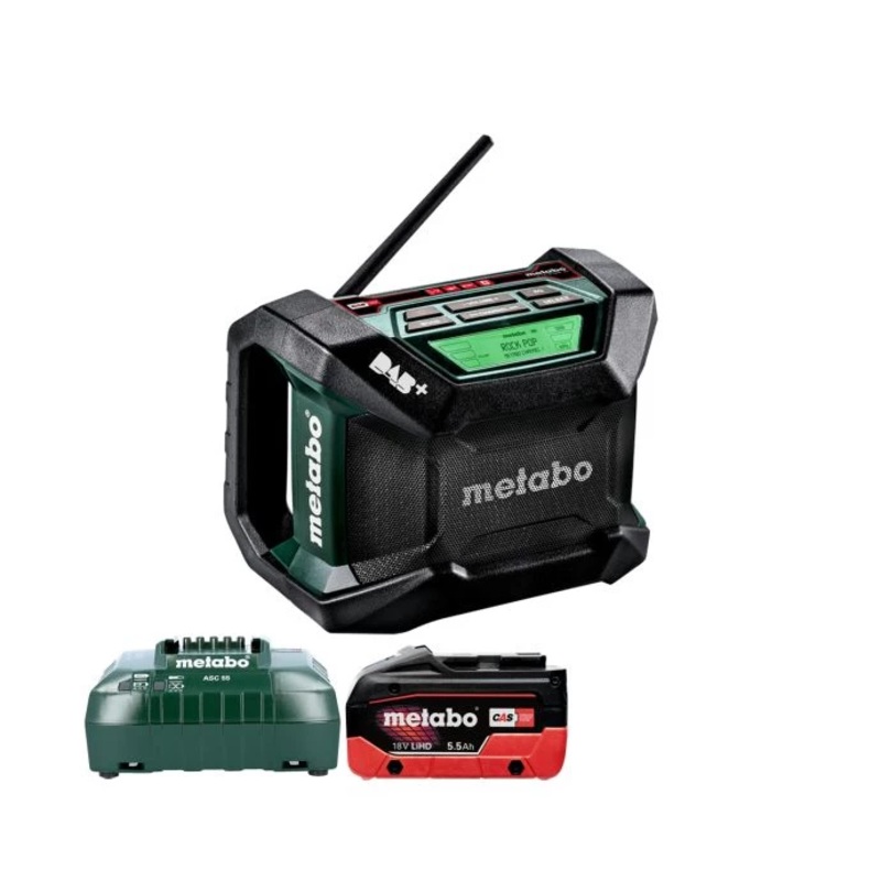 Metabo R 12-18 DAB+ BT 12-18V Cordless Bluetooth Jobsite Radio With 1 x 5.5Ah Battery & Charger