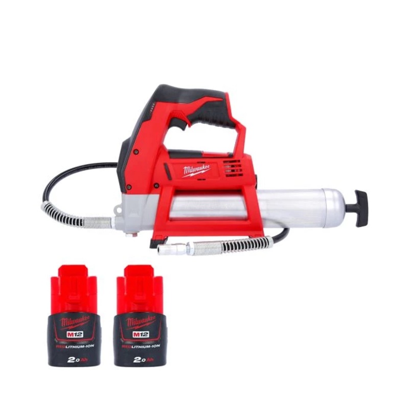 Milwaukee M12GG 12V Cordless Grease Gun With 2 x 2.0Ah Batteries