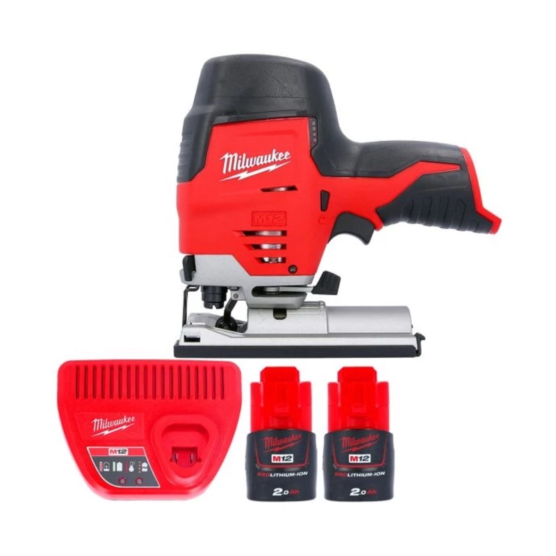 Milwaukee M12JS 12V Cordless Jigsaw With 2 x 2.0Ah Batteries & Charger