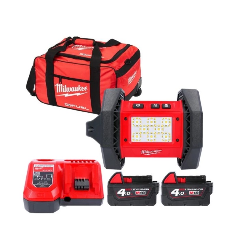 Milwaukee M18AL 18V Trueview Rover Area Light With 2 x 4.0Ah Batteries, Charger & 19″ Bag