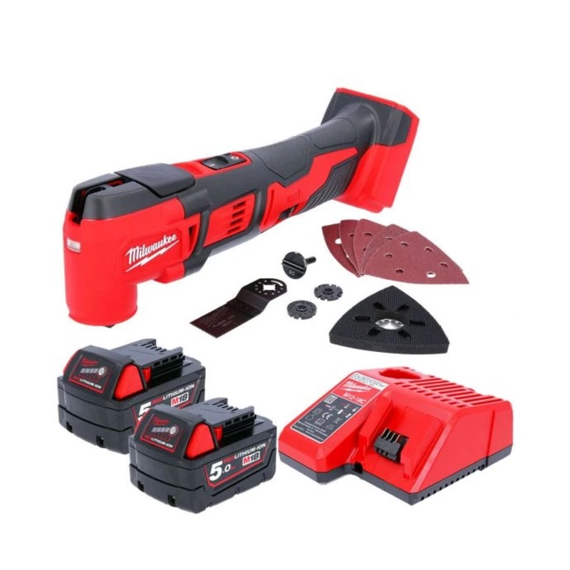 Milwaukee M18BMT M18 18V Compact Oscillating Multi Tool With 2 x 5.0Ah Batteries & Charger