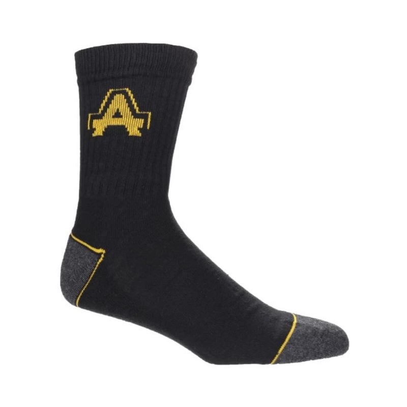 Amblers Safety Heavy Duty Work Socks 3 pack – Size: 6-11 Colour: Black