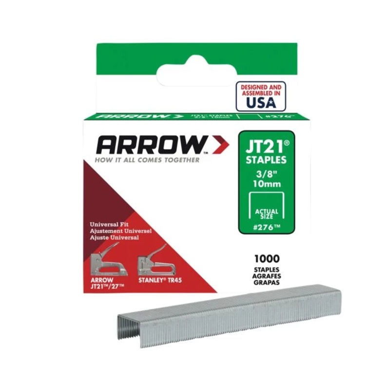 Arrow JT21 T27 Staples 10mm (3/8in) (Box 1000)