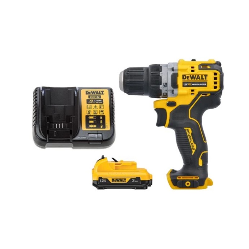 DeWalt DCD701 10.8V / 12V XR Cordless Brushless Sub-Compact Drill Driver With 1 x 3.0Ah Battery & Charger