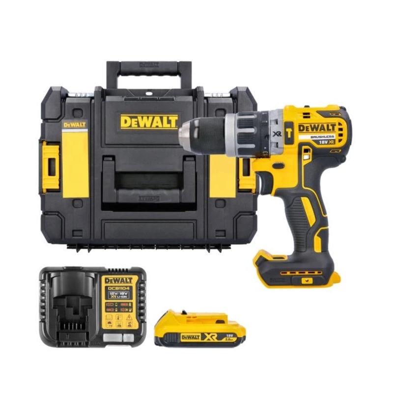 DeWalt DCD796 18V XR Brushless Combi Drill With 1 x 2.0Ah Battery, Charger & DWST1-70703 Case