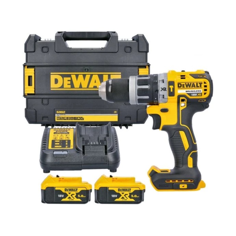 DeWalt DCD796P2 18V XR Brushless Combi Drill With 2 x 5.0Ah Batteries, Charger & Carry Case