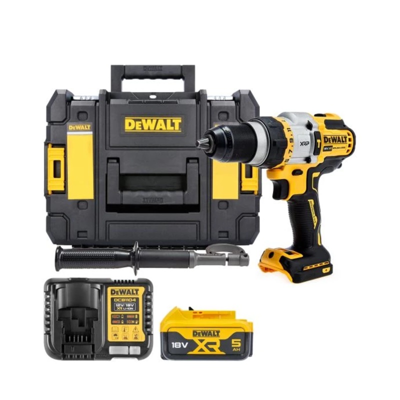 DeWalt DCD999NT 18V XR Cordless Brushless FlexVolt Advantage High Power Combi Drill With 1 x 5.0Ah Battery, Charger & TSTAK Case
