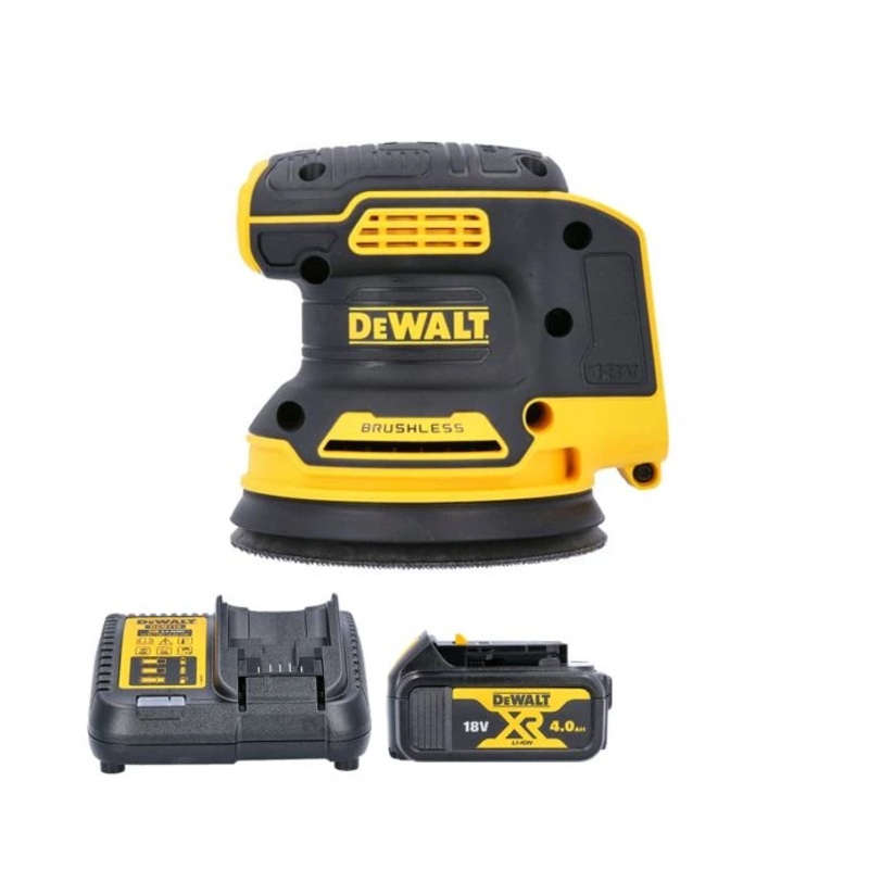 DeWalt DCW210 18V XR Cordless Brushless Random Orbital Sander With 1 x 4.0Ah Battery & Charger