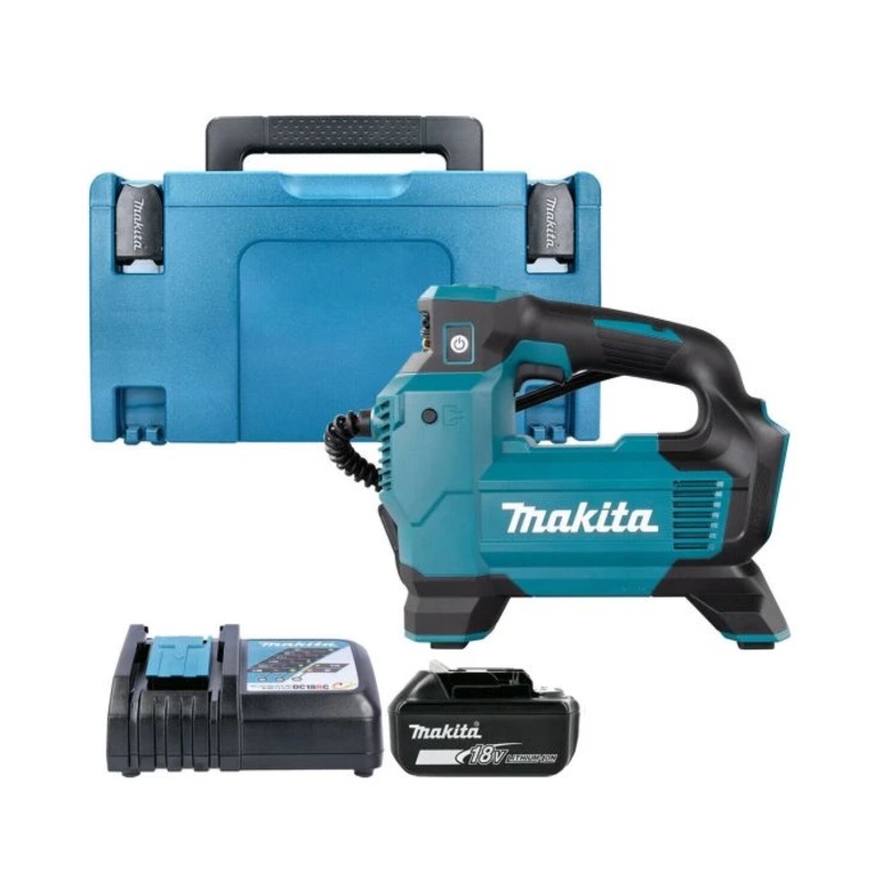 Makita Type Inflator DMP181Z 18V LXT Cordless 3-Speed 11.1Mbar, 22L/min With 1 x 5.0Ah Battery, Charger & Case