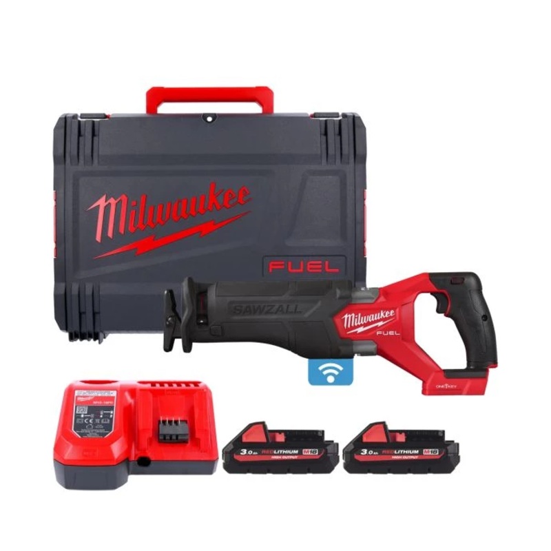 Milwaukee M18ONEFSZ 18V Fuel ONEKEY Sawzall with 2 x 3.0Ah Batteries, Charger & Case