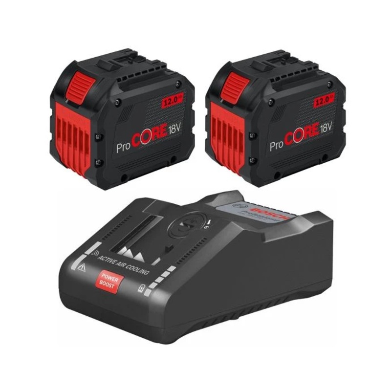 Bosch 1600A016GZ 18V 2 x 12.0Ah ProCORE Batteries With GAL 18V-160 C Charger