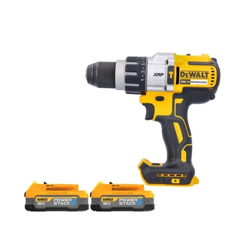 DeWalt DCD996N 18V Cordless XRP 3 Speed Brushless Hammer Combi Drill With 2 x 1.7Ah Powerstack Batteries