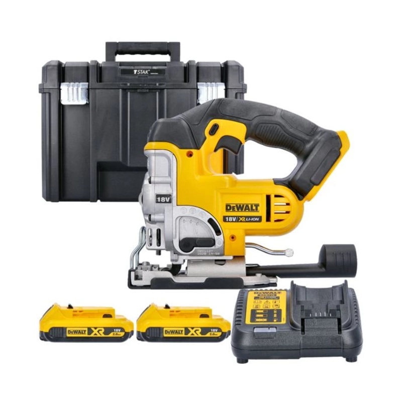 DeWalt DCS331 18V XR Li-Ion Cordless Jigsaw With 2 x 2.0Ah Batteries, Charger & Case