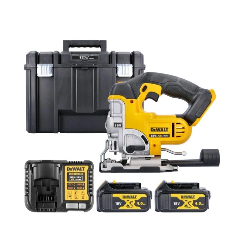 DeWalt DCS331 18V XR Li-Ion Cordless Jigsaw With 2 x 4.0Ah Batteries, Charger & Case