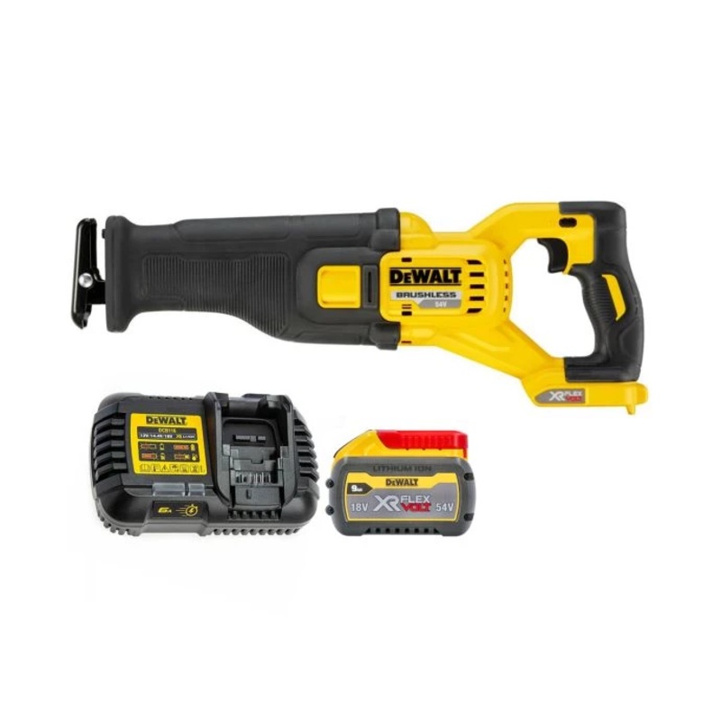 DeWalt DCS388 54V Flexvolt Brushless Reciprocating Saw With 1 x 9.0Ah Battery & Charger