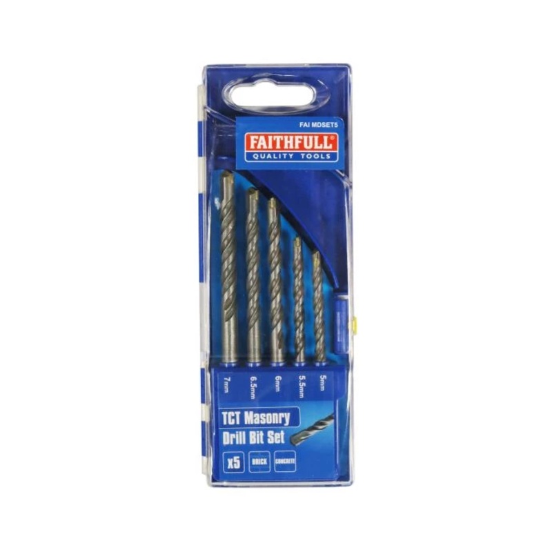 Faithfull FAIMDSET5 5 Piece 5-7mm Standard Masonry Drill Bit Set