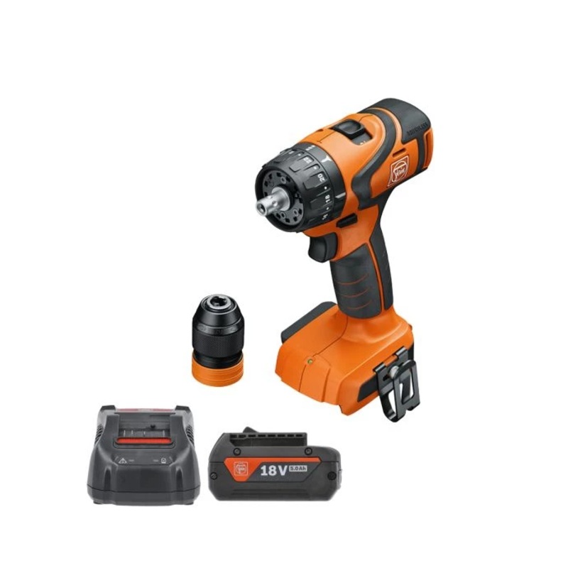 Fein ABS 18 Q AS 18V Cordless Brushless 2 Speed Drill/Driver With 1 x 5Ah Battery & Charger