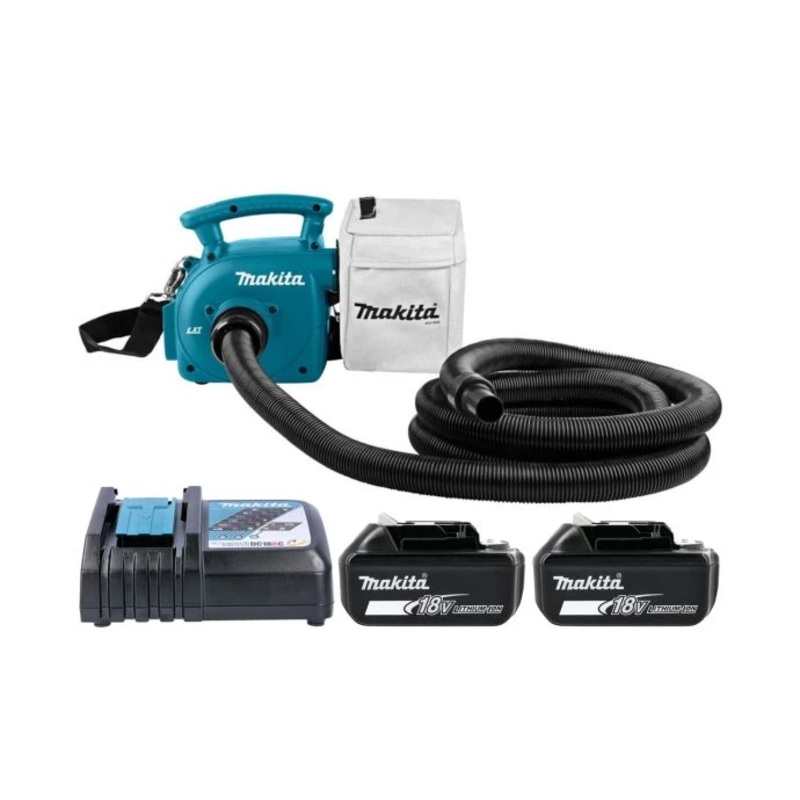 Makita Vacuum Dust Extractor/Blower DVC350Z 18V LXT Cordless 2-Speed 3L With 2 x 5.0Ah Batteries & Charger