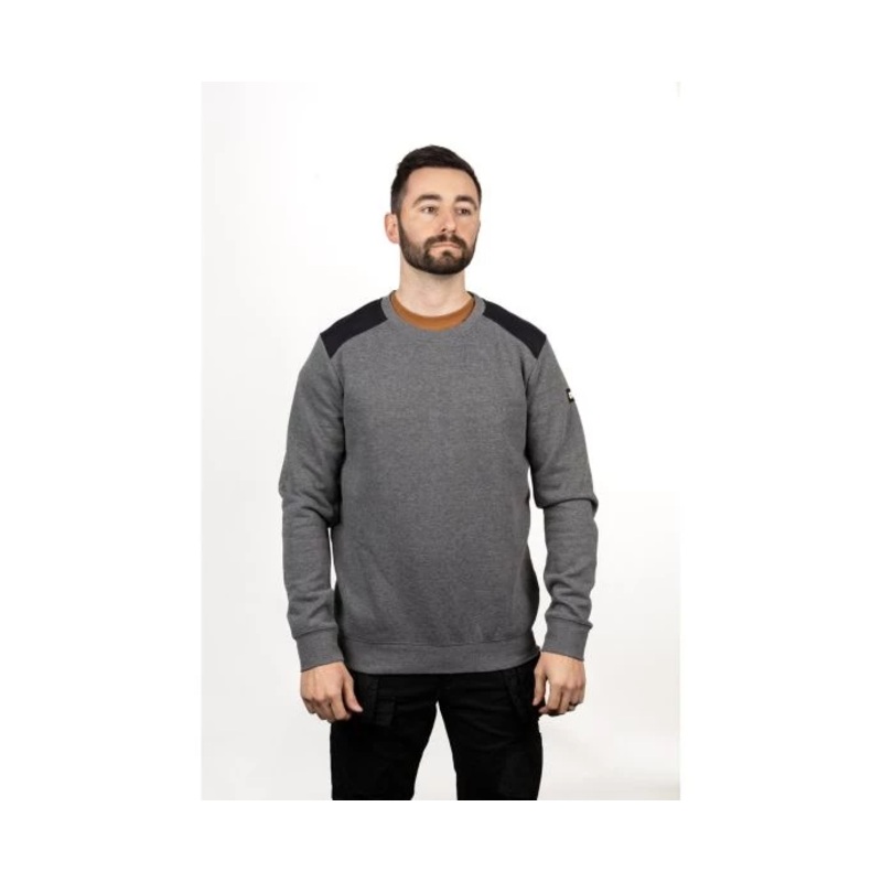 Caterpillar Essentials Crewneck Sweatshirt – Size: S Colour: Dark Heather Grey