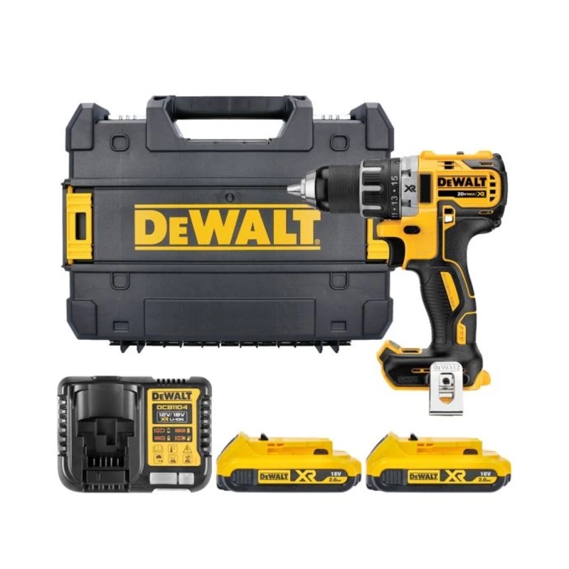 Dewalt DCD791D2 18V XR Cordless Brushless Compact Drill Driver With 2 x 2.0Ah Batteries, Charger & TSTAK Case