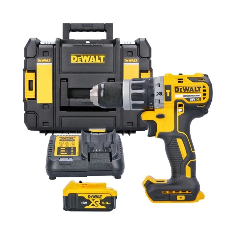 DeWalt DCD796 18V XR Brushless Combi Drill With 1 x 5.0Ah Battery, Charger & DWST1-70703 Case