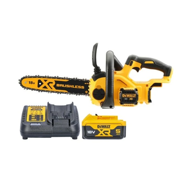 DeWalt DCM565P1 18v XR Brushless Cordless 30cm Chainsaw with 1 x 5.0ah Battery Battery & Charger