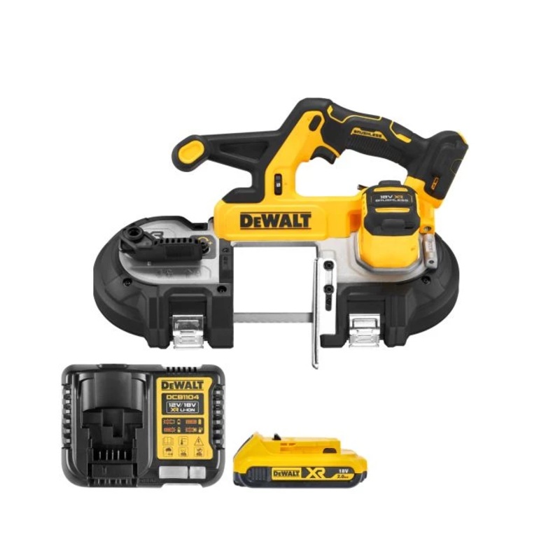 DeWalt DCS378N 18V XR Cordless Brushless Mid Sized Band Saw With 1 x 2.0Ah Battery & Charger