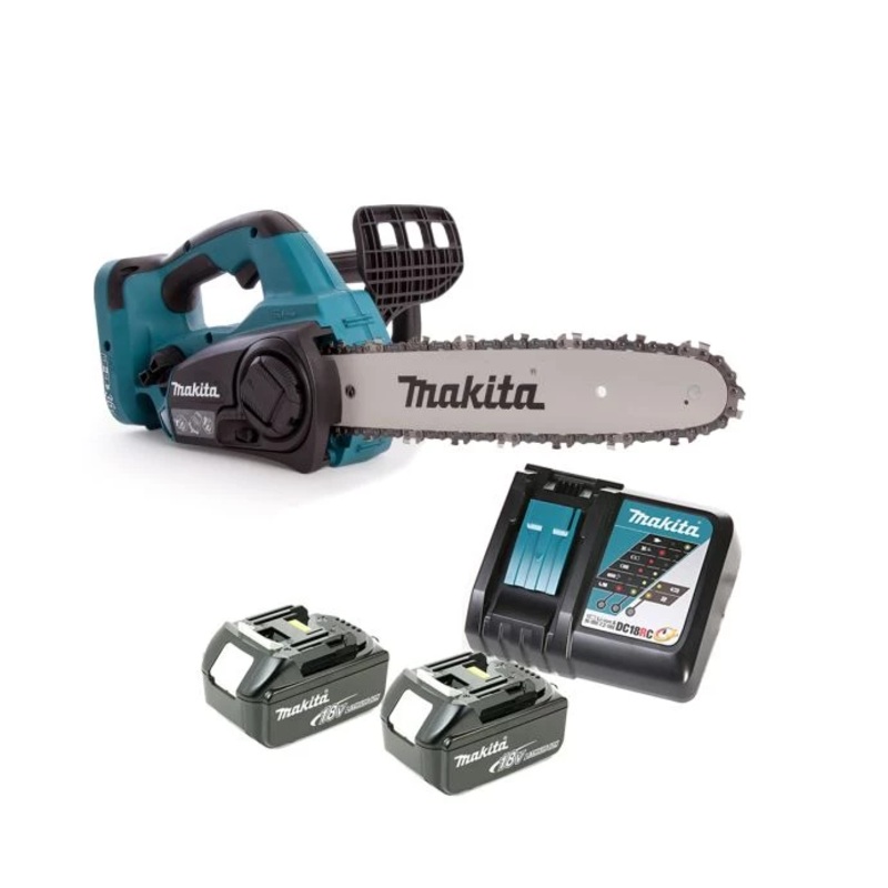 Makita Chainsaw DUC302Z 18V/36V LXT Cordless 3/8″ Chain Pitch 300mm/12″ 800W With 2 x 6.0Ah Batteries& DC18RC