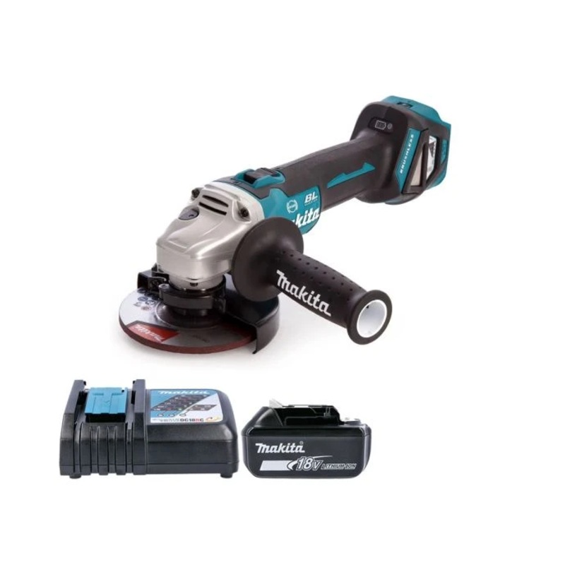 Makita DGA513Z 18V LXT Cordless 125mm Brushless Slide Switch Angle Grinder With 1 x 6.0Ah Battery & Charger