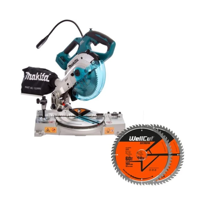 Makita DLS600 18V Mitre Saw + 60T Extreme Blade Pack of 2