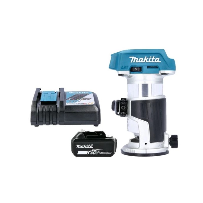 Makita DRT50ZX4 18V Brushless Router/Trimmer With 1 x 5.0Ah Battery & Charger