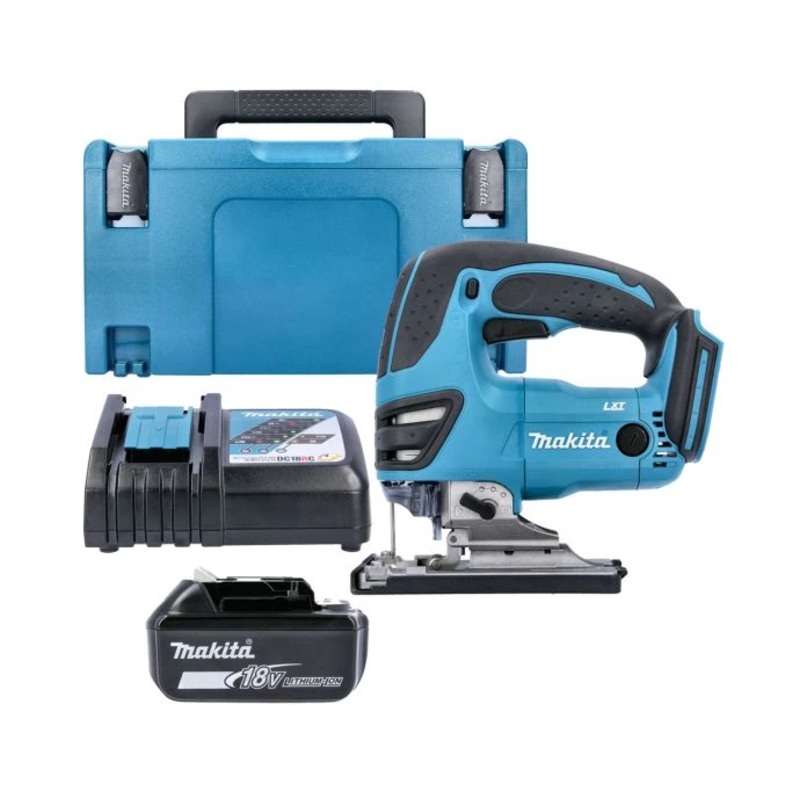 Makita Jigsaw DJV180Z 18V LXT Cordless 26mm 340W With 1 x 5.0Ah Battery, Charger, Case & Inlay