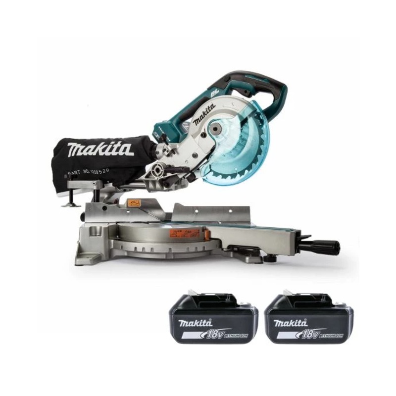 Makita Mitre Saw DLS714NZ 18V/36V LXT Cordless Brushless 190mm Slide Compound With 2 x 5.0Ah Batteries