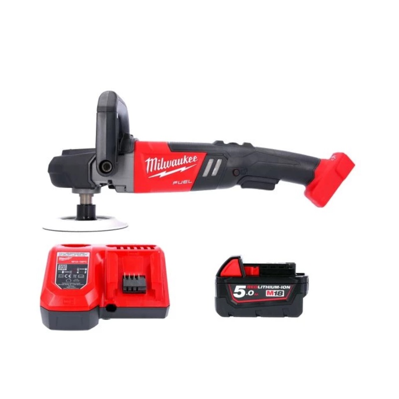 Milwaukee M18FAP180 18V 180mm FUEL Cordless Polisher With 1 x 5.0Ah Battery & Charger