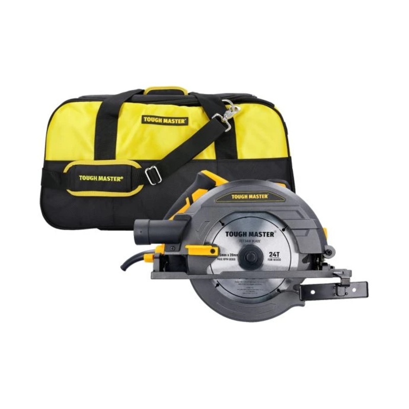 TOUGH MASTER Circular Saw 1400 W 220-240V 185mm with Parallel Guide, Vacuum Cleaner Adaptor & Tool Bag